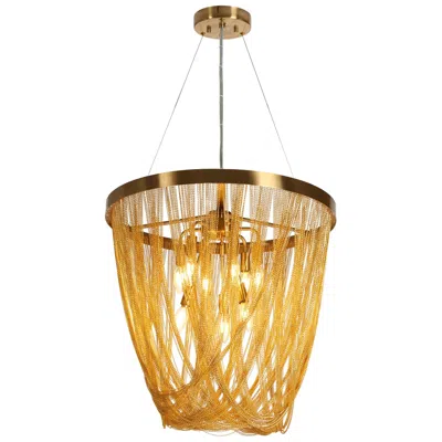 L.n.c. Coasfri 9-light Gold Fringe Chandelier