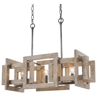 L.n.c. Colin 22" Wide Natural Wood 3-light Island Chandelier