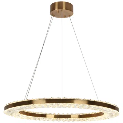 L.n.c. Crorring 1-light Gold Led Crystal Ring Chandelier