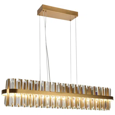 L.n.c. Crygobar 1-light Led Gold Crystal Island Chandelier
