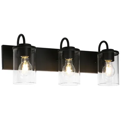 L.n.c. Cylin 3-light Black Bathroom Vanity Light