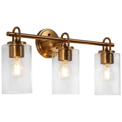 L.n.c. Cylin 3-light Gold Bathroom Vanity Light