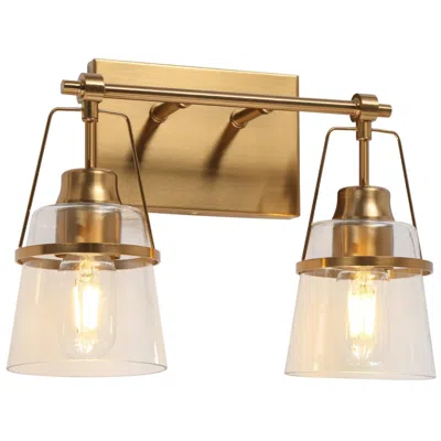 L.n.c. Dendro 2-light 13.4" Wide Brass Bath Light