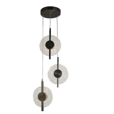 L.n.c. Diskoler 3-light Black Led Cluster Island Pendant Light