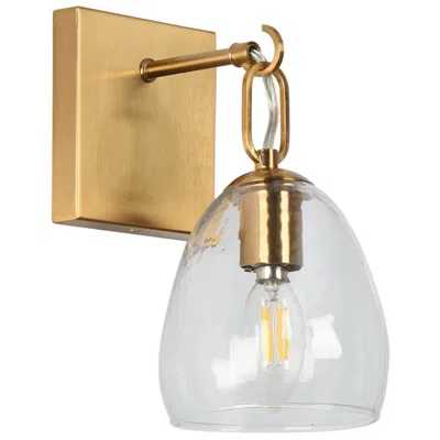 L.n.c. Droslin 1-light 5.1" Wide Brass Bath Light