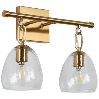 L.n.c. Droslin 2-light 13.8" Wide Brass Bath Light