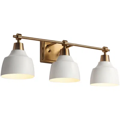 L.n.c. Lnc Dyra 23 3/4" Wide 3-light White Gold Bathroom Vanity Light