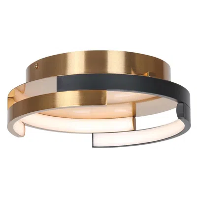 L.n.c. Eammenty 12" Wide Plating Brass And Black Led Ceiling Light