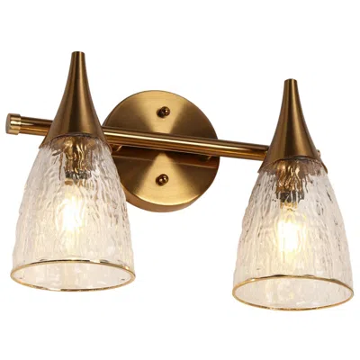 L.n.c. Ebic 2-light Gold Bathroom Vanity Light