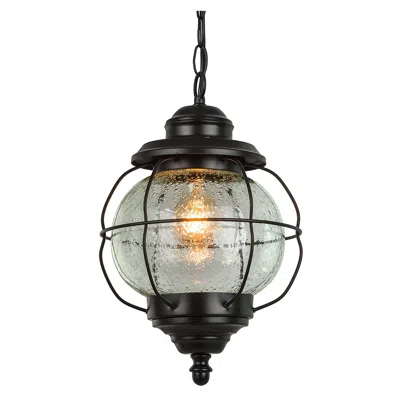 L.n.c. Edith 12.2" High Black Glass Outdoor Hanging Light