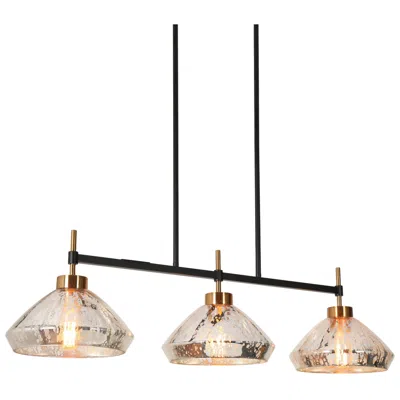 L.n.c. Lnc Eiley 37 1/2" Wide Matte Black 3-light Linear Island Pendant