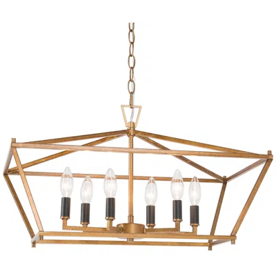 L.n.c. Empher 23 1/2" Wide Gold Iron 6-light Island Pendant Light