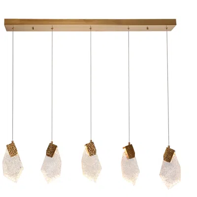 L.n.c. Esworlo 5-light Led Resin Island Pendant Light In Brown