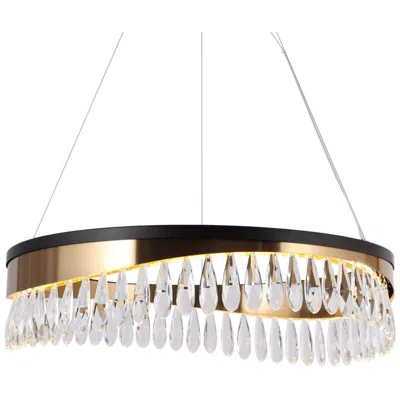 L.n.c. Flamgo 1-light Gold Black Crystal Led Chandelier - Made To Order