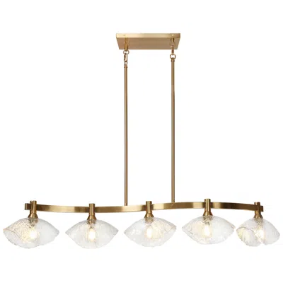 L.n.c. Floski 5-light Gold Glass Island Chandelier