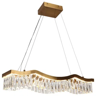 L.n.c. Flowarop 1-light Led Gold Crystal Island Chandelier