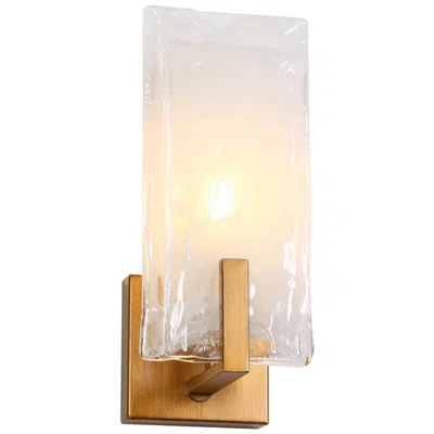 L.n.c. Gleam 5" Wide Gold 1-light Rectangular Glass Wall Sconce