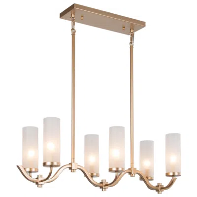 L.n.c. Gollin 30" Wide Gold Metal 6-light Island Chandelier