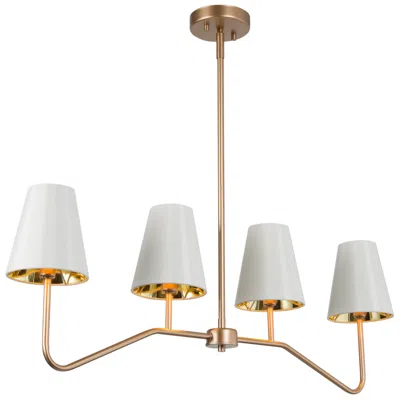 L.n.c. Gollin 4-light 35" Wide Island Chandelier Lights With Fabric Shade