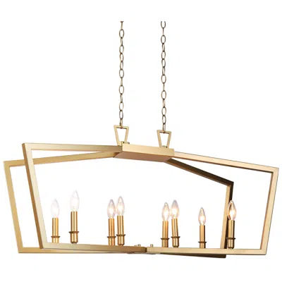 L.n.c. Lnc Hayes 38 1/4" Wide Gold Metal 8-light Island Chandelier
