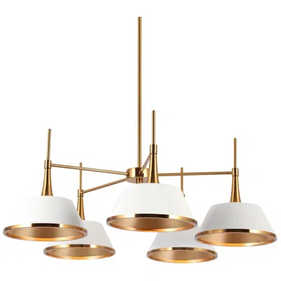 L.n.c. Idaikos 31 1/2" Wide Brushed Gold 5-light Chandelier