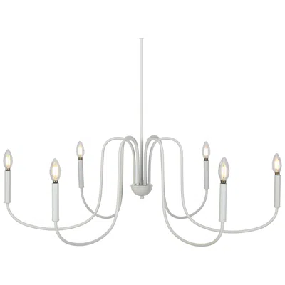 L.n.c. Izuell 39.8" Wide White 6-light Candle Chandelier
