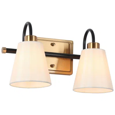L.n.c. Jacarmellia 8"h Matte Black And Brass 2-light Wall Sconce