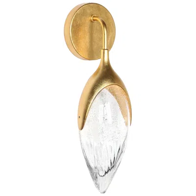 L.n.c. Janoew 5" Wide Gold 1-light Led Glass Wall Sconce