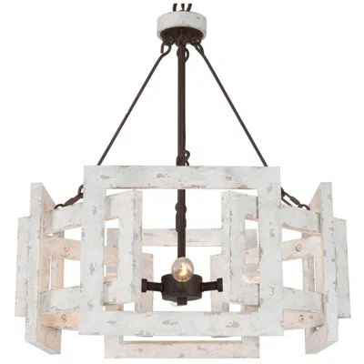 L.n.c. Jaxon 20" Wide Weathered White 4-light Chandelier