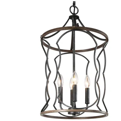 L.n.c. Jolla 13.4" Wide Antique Brushed Silver 4-light Cylinder Chandelier