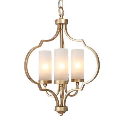L.n.c. Jonas 14 1/2" Wide Gold 3-light Chandelier