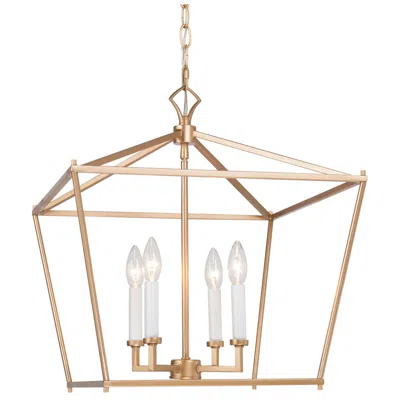 L.n.c. Jonas 17 1/2" Wide Gold 4-light Chandelier