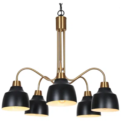 L.n.c. Jonas 25" Wide Gold Black Metal 5-light Chandelier