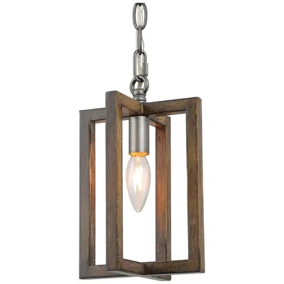 L.n.c. Julle 6.5" Wide 1-light Wood Grain Pendant Light