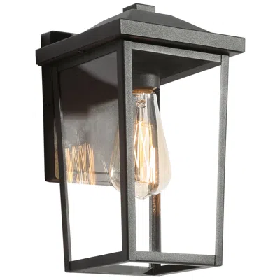 L.n.c. Kagib 11.4" High Black Glass Outdoor Wall Light