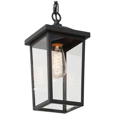 L.n.c. Kagib 13" High Black Glass Outdoor Hanging Light