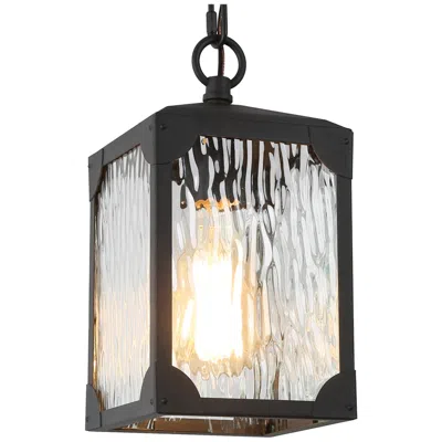 L.n.c. Kagib 9.8" High Black Glass Outdoor Wall Light
