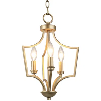 L.n.c. Kendall 11 3/4" Wide Gold Metal 3-light Mini-chandelier