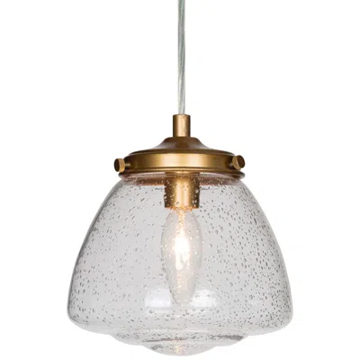 L.n.c. Lavaje 6 1/2"w Gold Iron Seeded Glass Mini Pendant Light