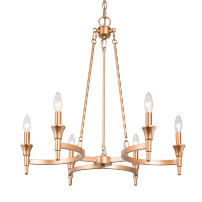 L.n.c. Lnc Lighting Altris 25" Wide Gold 6-light Candelabra Chandelier