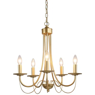 L.n.c. Lnc Lighting Durril 18 1/2" Wide Gold 5-light Candelabra Chandelier