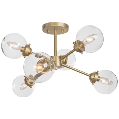 L.n.c. Lns Arnold 25" Wide Gold Metal 6-light Sputnik Ceiling Light