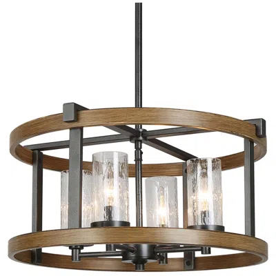 L.n.c. Lratrispimh 18"w Weathered Rust And Pine 4-light Chandelier