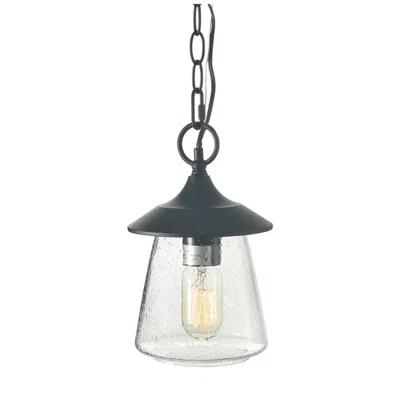 L.n.c. Mirabe 9.4" High Black Glass Outdoor Hanging Light