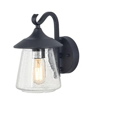 L.n.c. Mirabe 9.6" High Black Glass Outdoor Wall Light