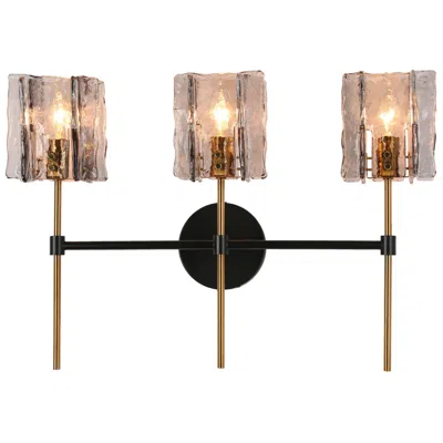 L.n.c. Nalyri 3-light 21.6" Wide Black Brass Bath Light