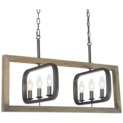 L.n.c. Obilla 31" Wide 6-light Rectangle Island Chandelier