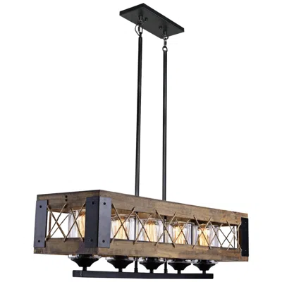 L.n.c. Obilla 32" Wide Black 5-light Island Chandelier