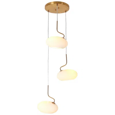 L.n.c. Opalobia 3-light Opal Glass Cluster Island Pendant Light