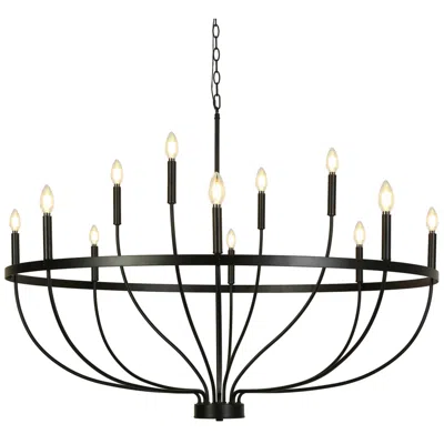 L.n.c. Oriame 47 1/4" Wide Matte Black 12-light Chandelier